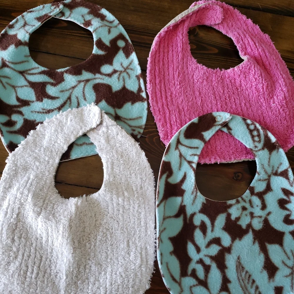 4 cowgirl themed hand made bibs